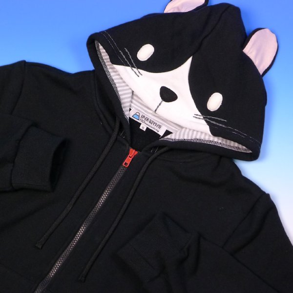 画像1: ハチワレ猫パーカー (1)